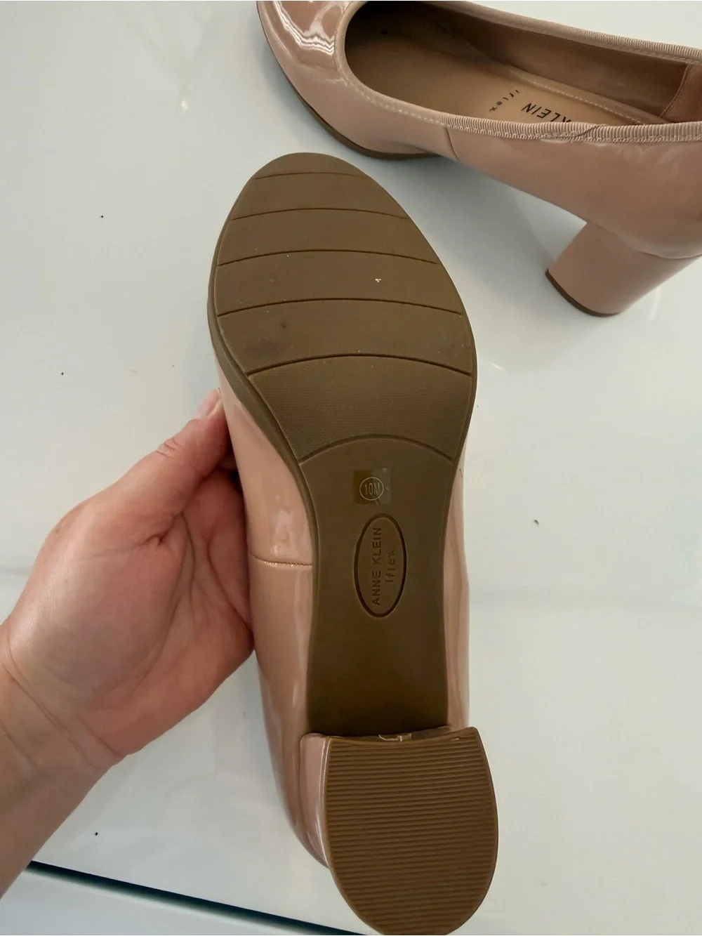 Anne Klein Patent Ballet Flats in Nude Pink